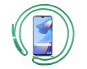 Funda Colgante Transparente para Oppo A16 / A16s con Cordon Verde Agua