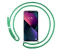 Funda Colgante Transparente compatible con Iphone 13 (6.1) con Cordon Verde Agua