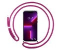 Funda Colgante Transparente compatible con Iphone 13 Pro (6.1) con Cordon Rosa Fucsia