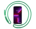 Funda Colgante Transparente compatible con Iphone 13 Pro (6.1) con Cordon Verde Agua
