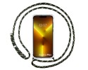 Funda Colgante Transparente compatible con Iphone 13 Pro Max (6.7) con Cordon Verde / Dorado