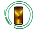 Funda Colgante Transparente compatible con Iphone 13 Pro Max (6.7) con Cordon Verde Agua