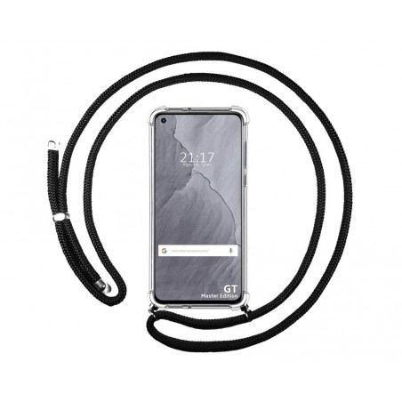 Funda Colgante Transparente para Realme GT Master Edition con Cordon Negro