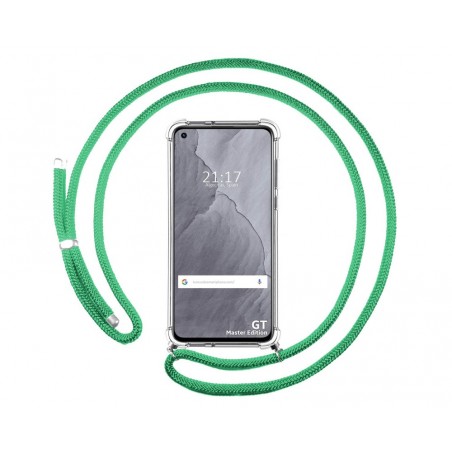 Funda Colgante Transparente para Realme GT Master Edition con Cordon Verde Agua