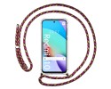 Funda Colgante Transparente para Xiaomi Redmi 10 (2021/2022) con Cordon Rosa / Dorado