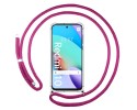 Funda Colgante Transparente para Xiaomi Redmi 10 (2021/2022) con Cordon Rosa Fucsia