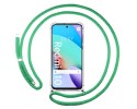 Funda Colgante Transparente para Xiaomi Redmi 10 (2021/2022) con Cordon Verde Agua