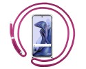 Funda Colgante Transparente para Xiaomi 11T 5G / 11T Pro 5G con Cordon Rosa Fucsia