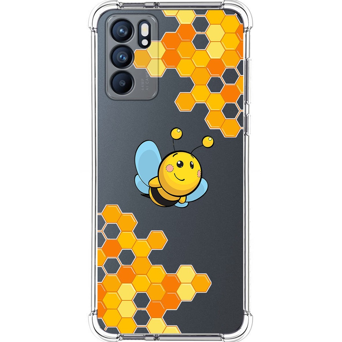 Funda Silicona Antigolpes para Oppo Reno 6 5G diseño Abeja Dibujos