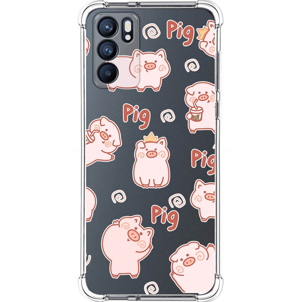 Funda Silicona Antigolpes para Oppo Reno 6 5G diseño Cerdos Dibujos