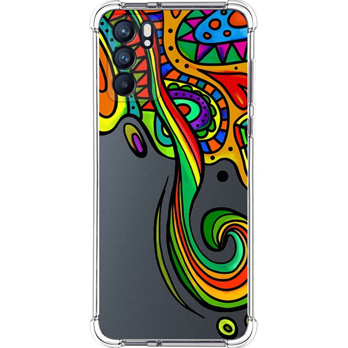 Funda Silicona Antigolpes para Oppo Reno 6 5G diseño Colores Dibujos