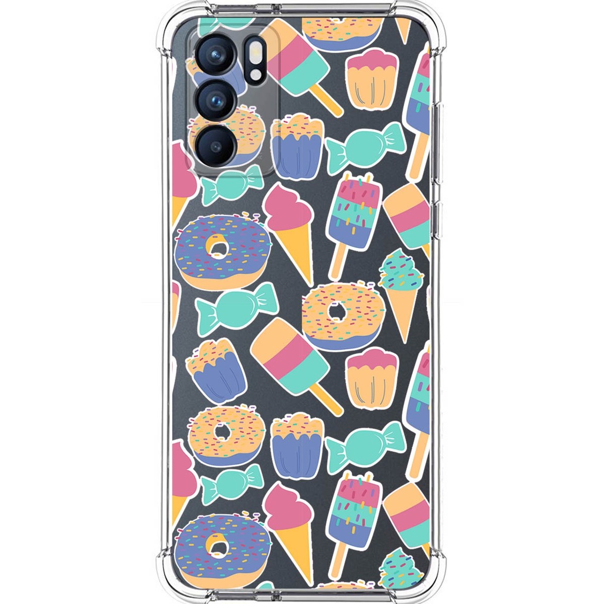 Funda Silicona Antigolpes para Oppo Reno 6 5G diseño Dulces 02 Dibujos
