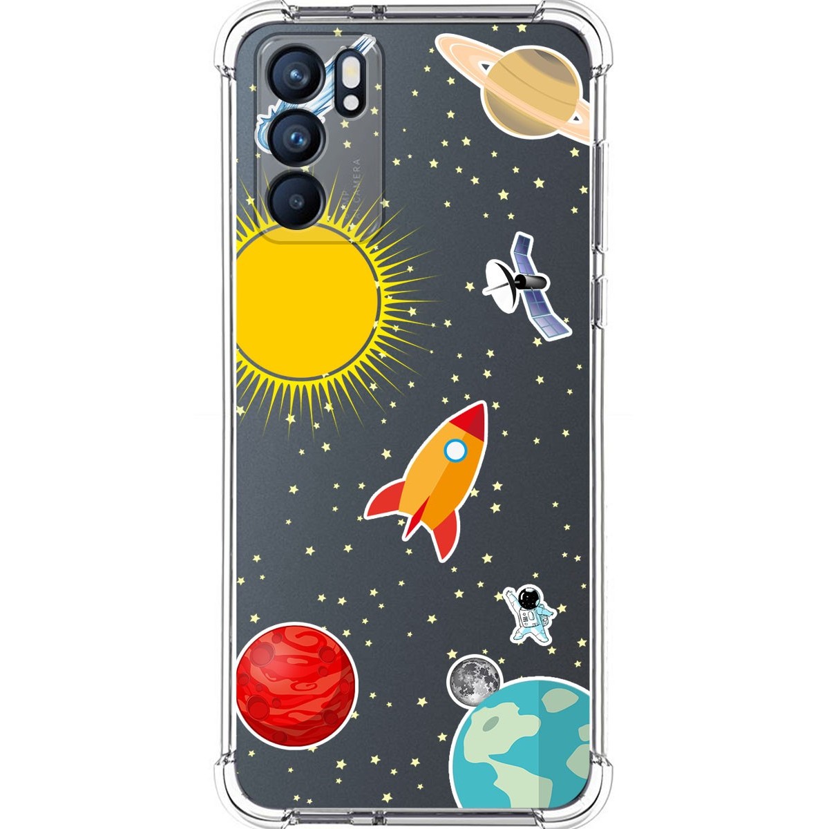 Funda Silicona Antigolpes para Oppo Reno 6 5G diseño Espacio Dibujos