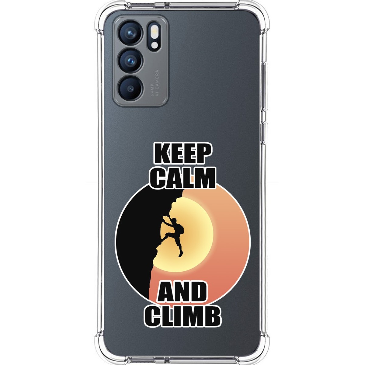 Funda Silicona Antigolpes para Oppo Reno 6 5G diseño Hombre Escalada Dibujos
