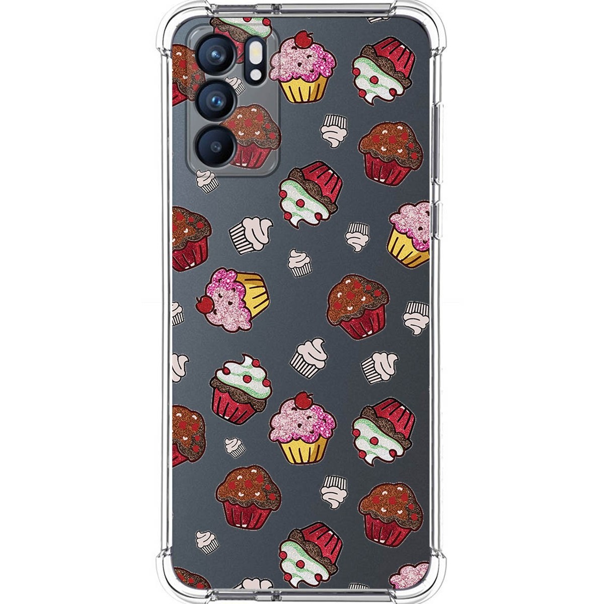 Funda Silicona Antigolpes para Oppo Reno 6 5G diseño Muffins Dibujos