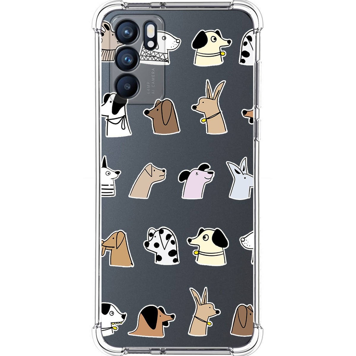 Funda Silicona Antigolpes para Oppo Reno 6 5G diseño Perros Dibujos