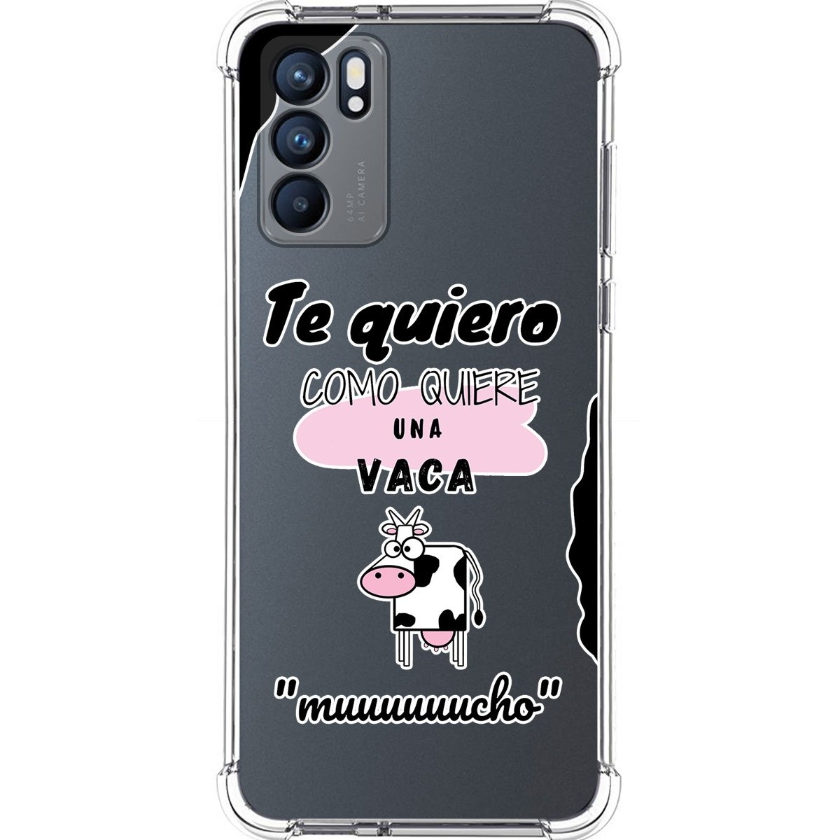 Funda Silicona Antigolpes para Oppo Reno 6 5G diseño Vaca Dibujos