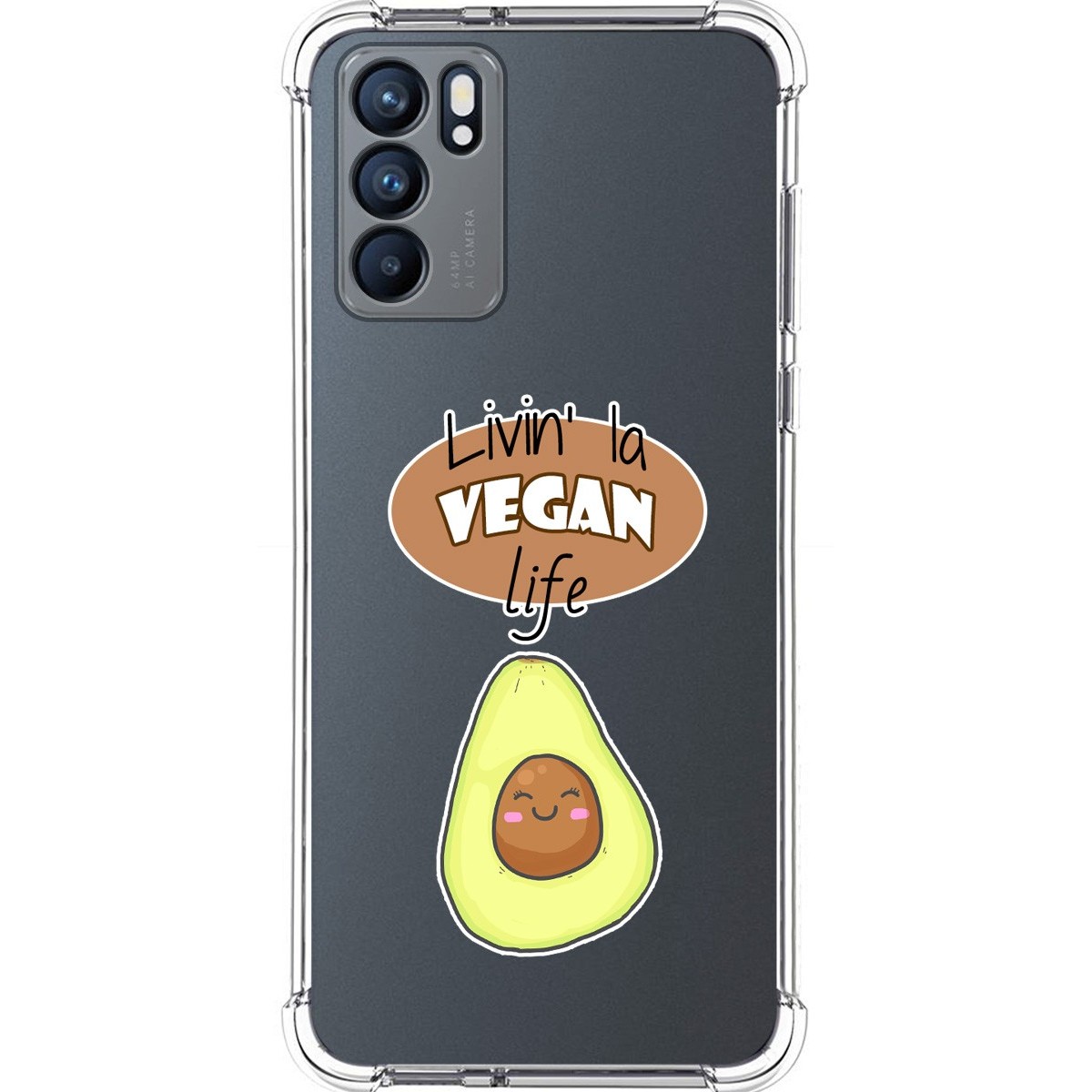 Funda Silicona Antigolpes para Oppo Reno 6 5G diseño Vegan Life Dibujos