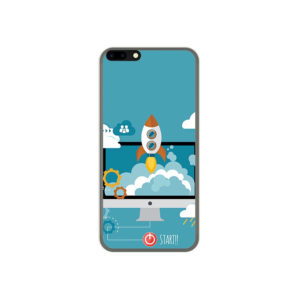 Funda Gel Tpu para Leagoo M7 Diseño Cohete Dibujos
