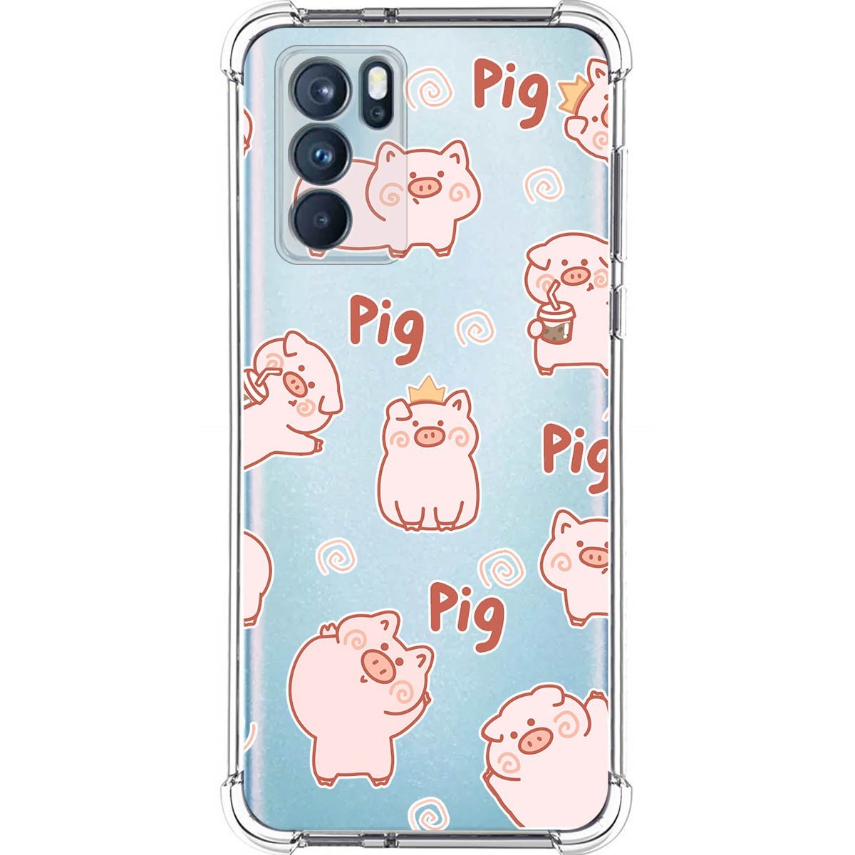 Funda Silicona Antigolpes para Oppo Reno 6 Pro 5G diseño Cerdos Dibujos