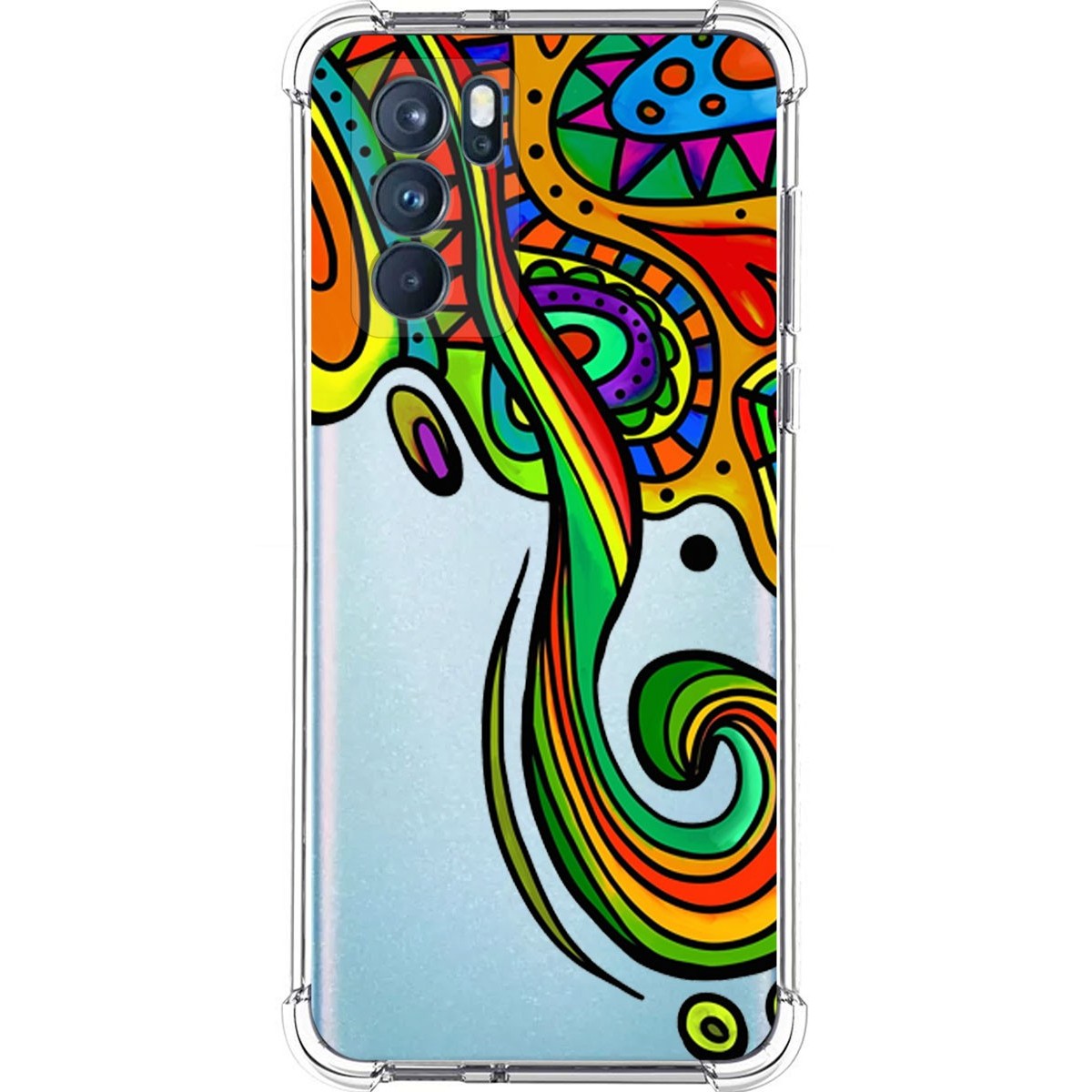 Funda Silicona Antigolpes para Oppo Reno 6 Pro 5G diseño Colores Dibujos