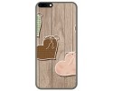Funda Gel Tpu para Leagoo M7 Diseño Corazones Madera Dibujos