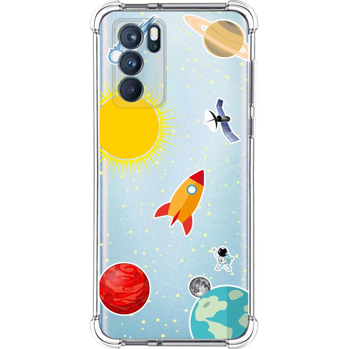 Funda Silicona Antigolpes para Oppo Reno 6 Pro 5G diseño Espacio Dibujos