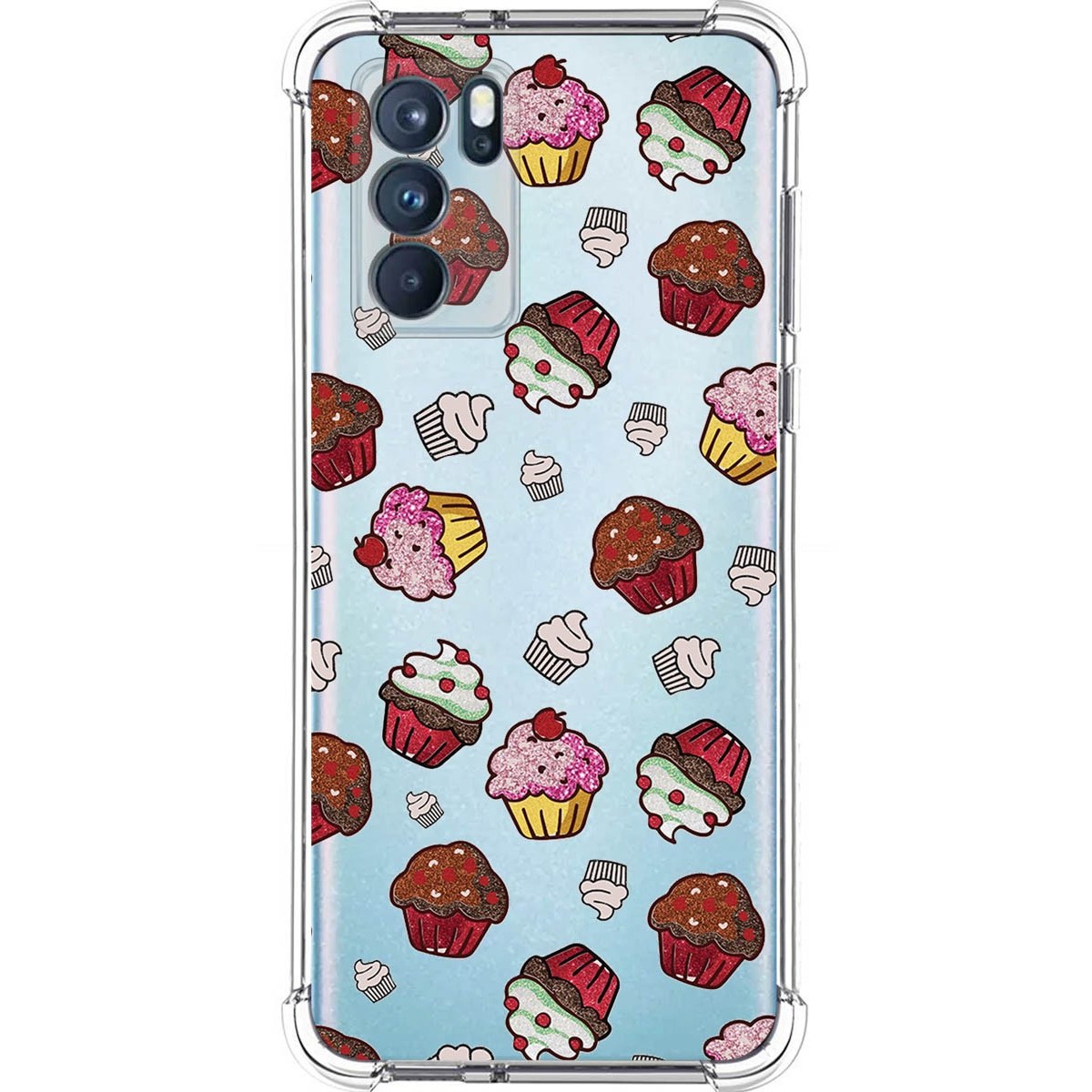 Funda Silicona Antigolpes para Oppo Reno 6 Pro 5G diseño Muffins Dibujos