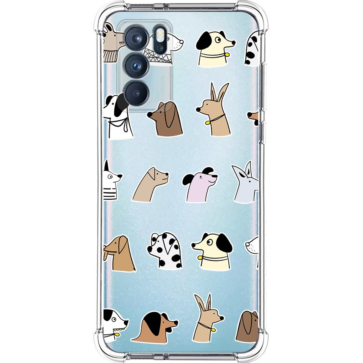 Funda Silicona Antigolpes para Oppo Reno 6 Pro 5G diseño Perros Dibujos