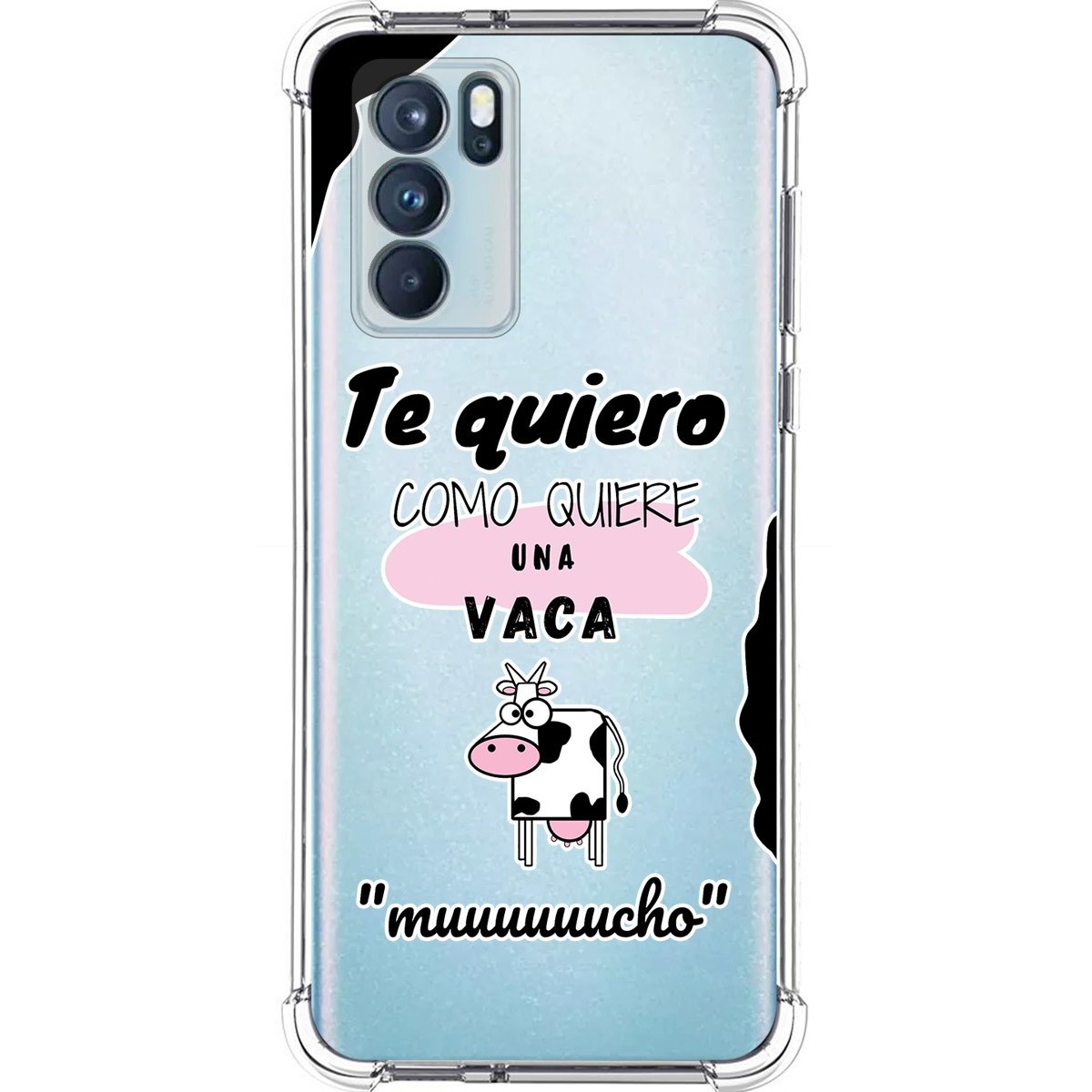 Funda Silicona Antigolpes para Oppo Reno 6 Pro 5G diseño Vaca Dibujos