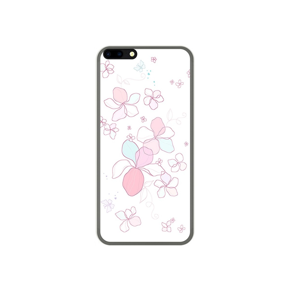 Funda Gel Tpu para Leagoo M7 Diseño Flores Minimal Dibujos