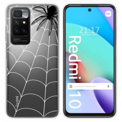 Funda Silicona Transparente para Xiaomi Redmi 10 (2021/2022) diseño Araña Dibujos