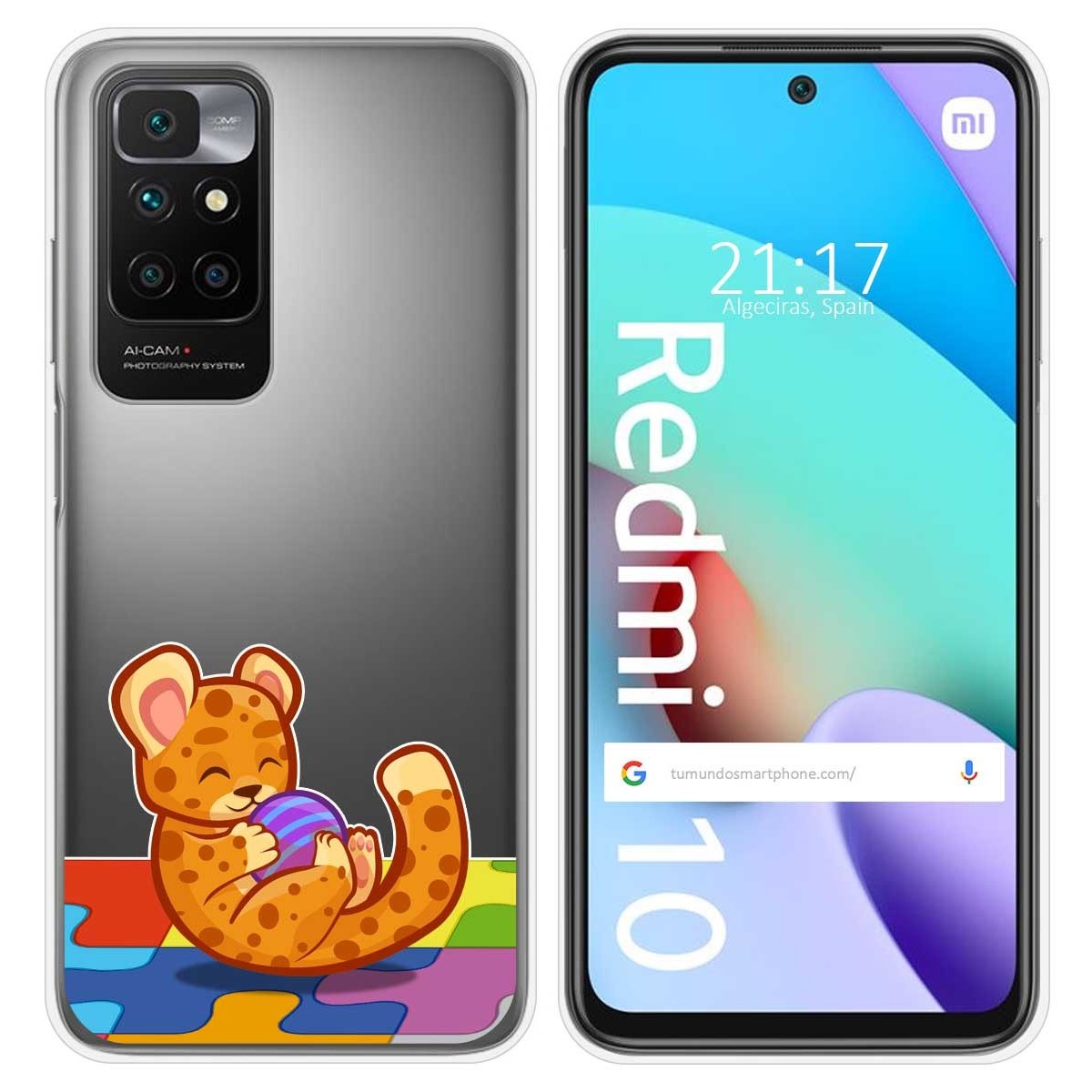 Funda Silicona Transparente para Xiaomi Redmi 10 (2021/2022) diseño Leopardo Dibujos