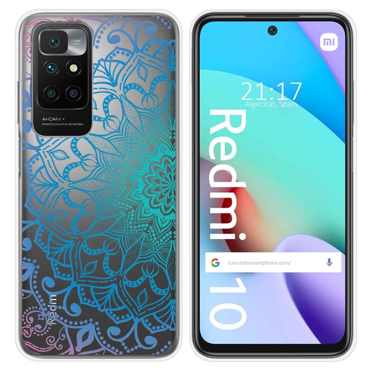 Funda Silicona Transparente para Xiaomi Redmi 10 (2021/2022) diseño Mandala Dibujos