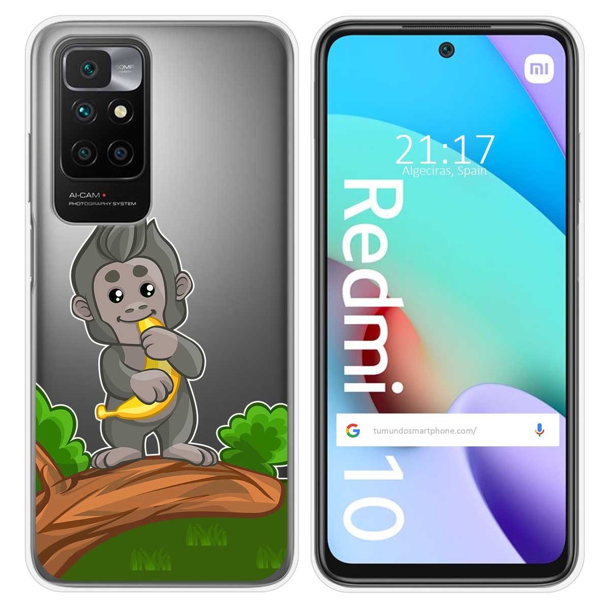 Funda Silicona Transparente para Xiaomi Redmi 10 (2021/2022) diseño Mono Dibujos