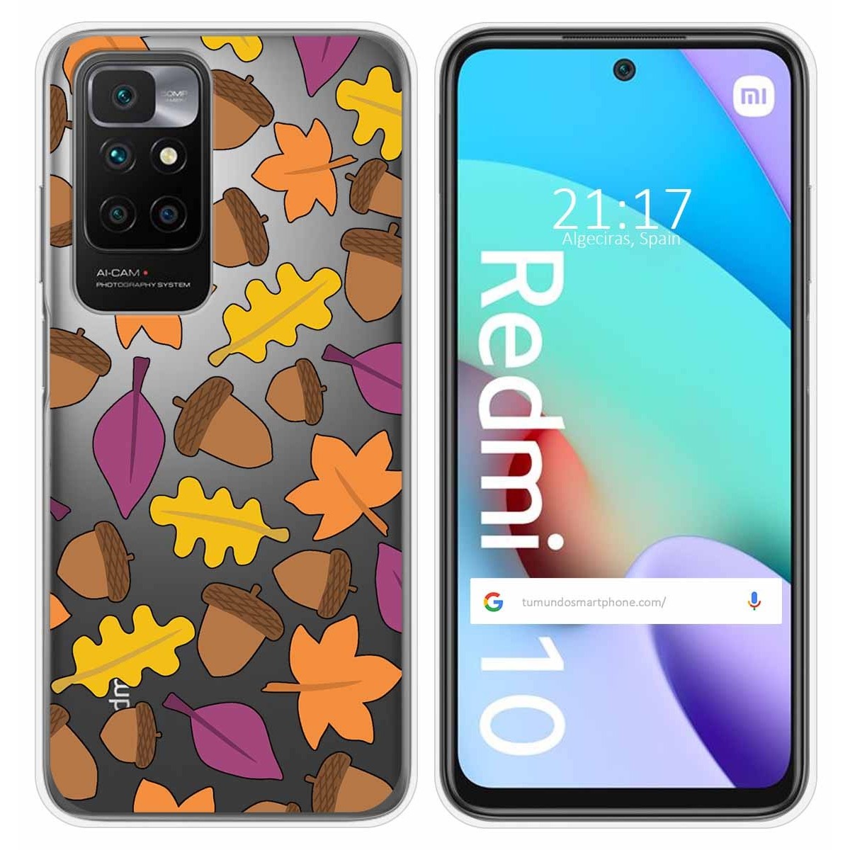 Funda Silicona Transparente para Xiaomi Redmi 10 (2021/2022) diseño Otoño Dibujos