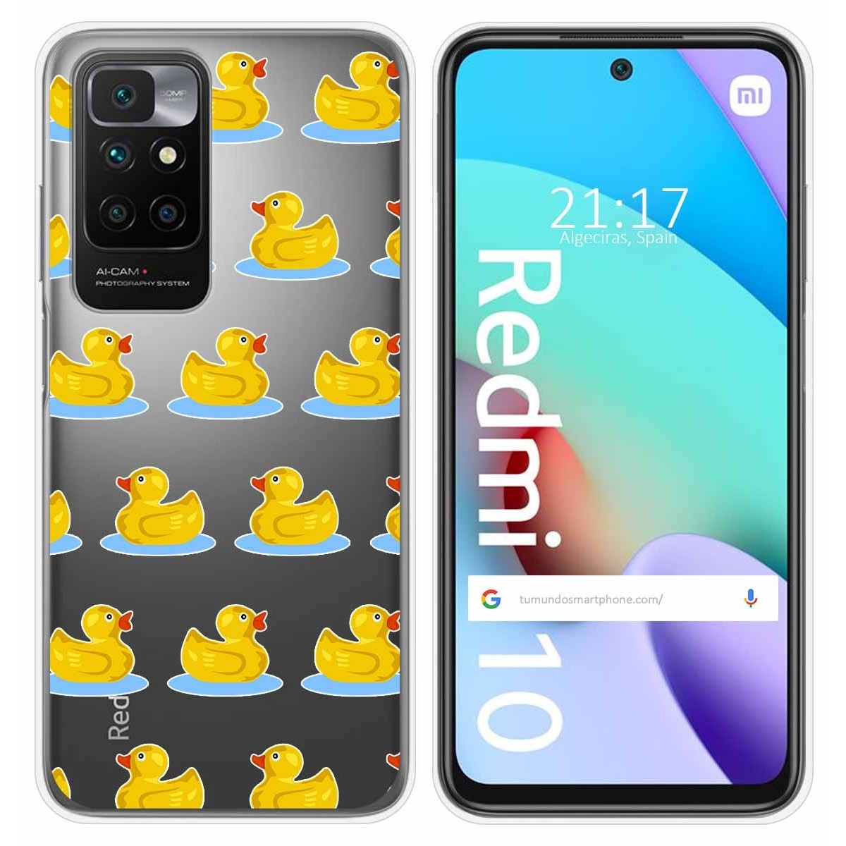 Funda Silicona Transparente para Xiaomi Redmi 10 (2021/2022) diseño Pato Dibujos