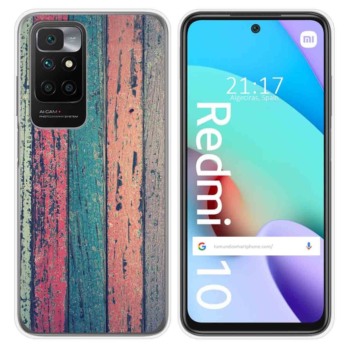 Funda Silicona para Xiaomi Redmi 10 (2021/2022) diseño Madera 10 Dibujos