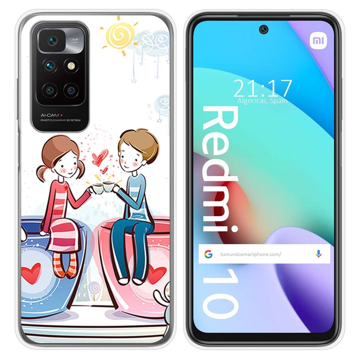 Funda Silicona para Xiaomi Redmi 10 (2021/2022) diseño Café Dibujos