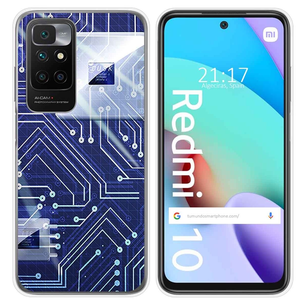 Funda Silicona para Xiaomi Redmi 10 (2021/2022) diseño Circuito Dibujos