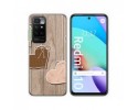 Funda Silicona para Xiaomi Redmi 10 (2021/2022) diseño Corazones Madera Dibujos