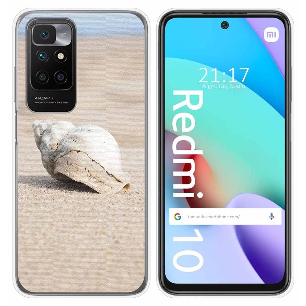 Funda Silicona para Xiaomi Redmi 10 (2021/2022) diseño Concha Dibujos