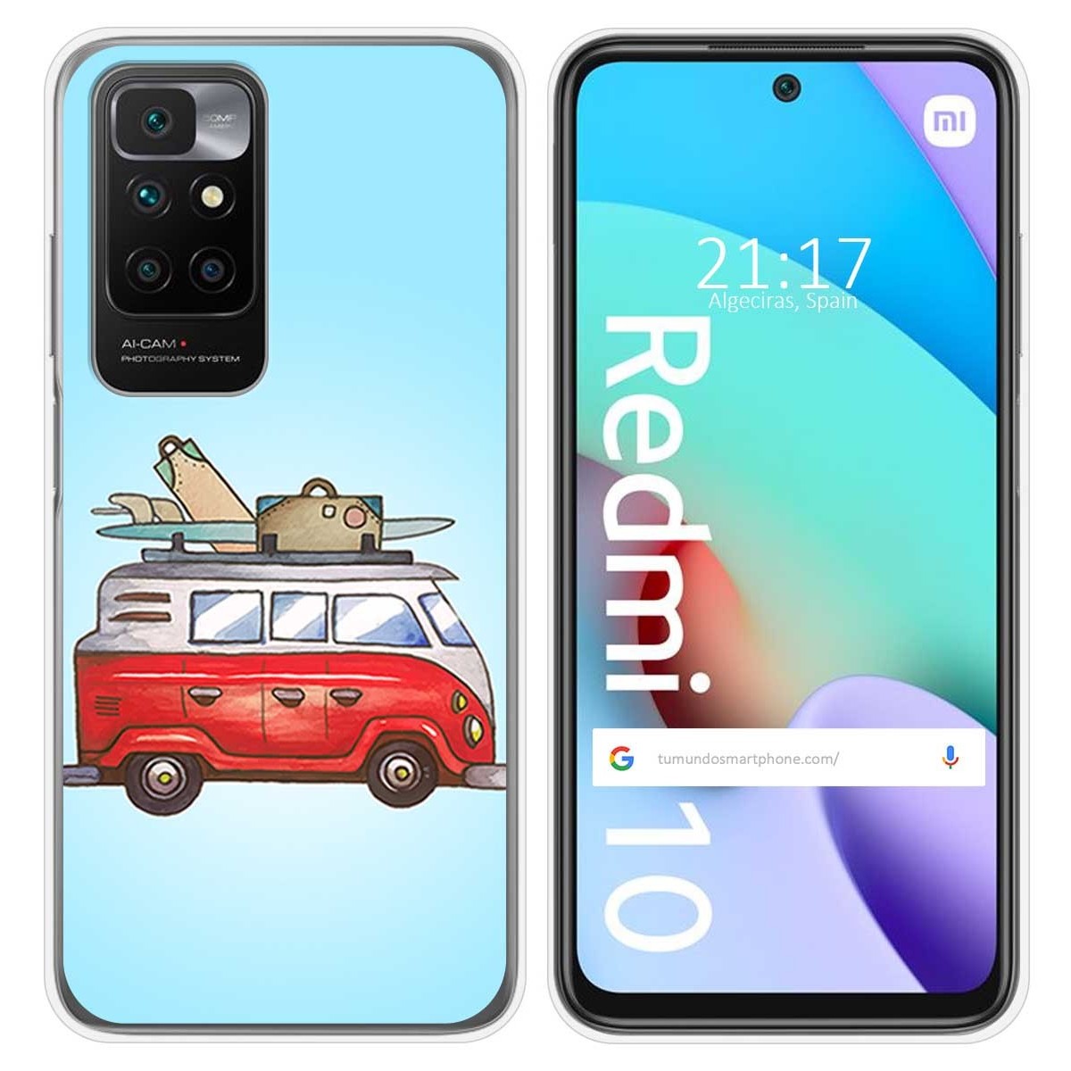 Funda Silicona para Xiaomi Redmi 10 (2021/2022) diseño Furgoneta Dibujos