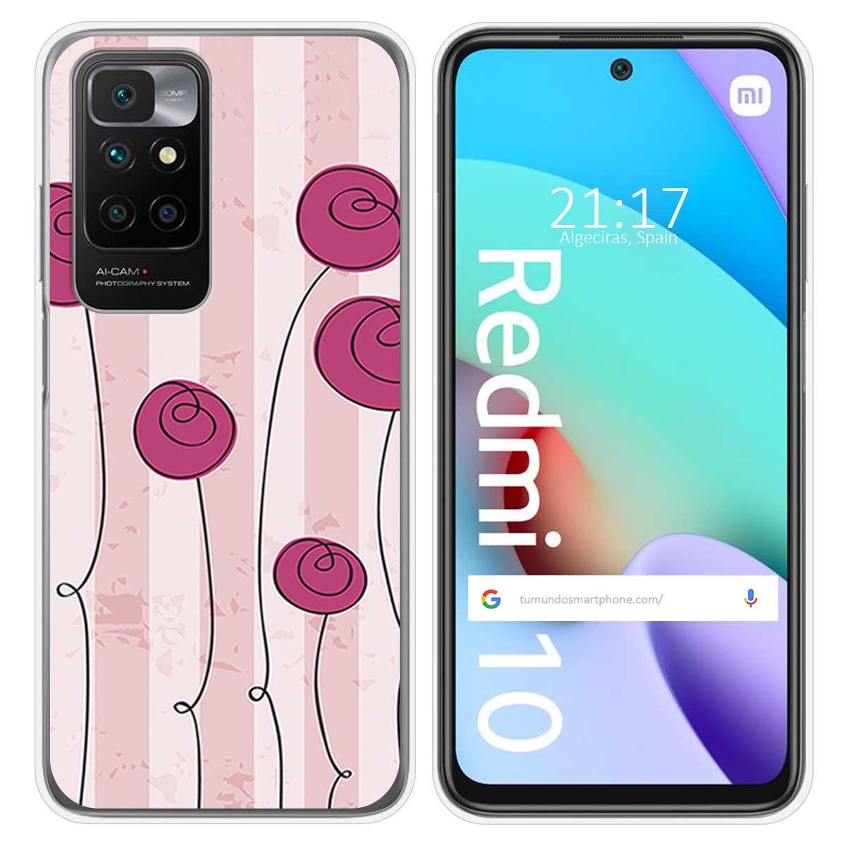 Funda Silicona para Xiaomi Redmi 10 (2021/2022) diseño Flores Vintage Dibujos