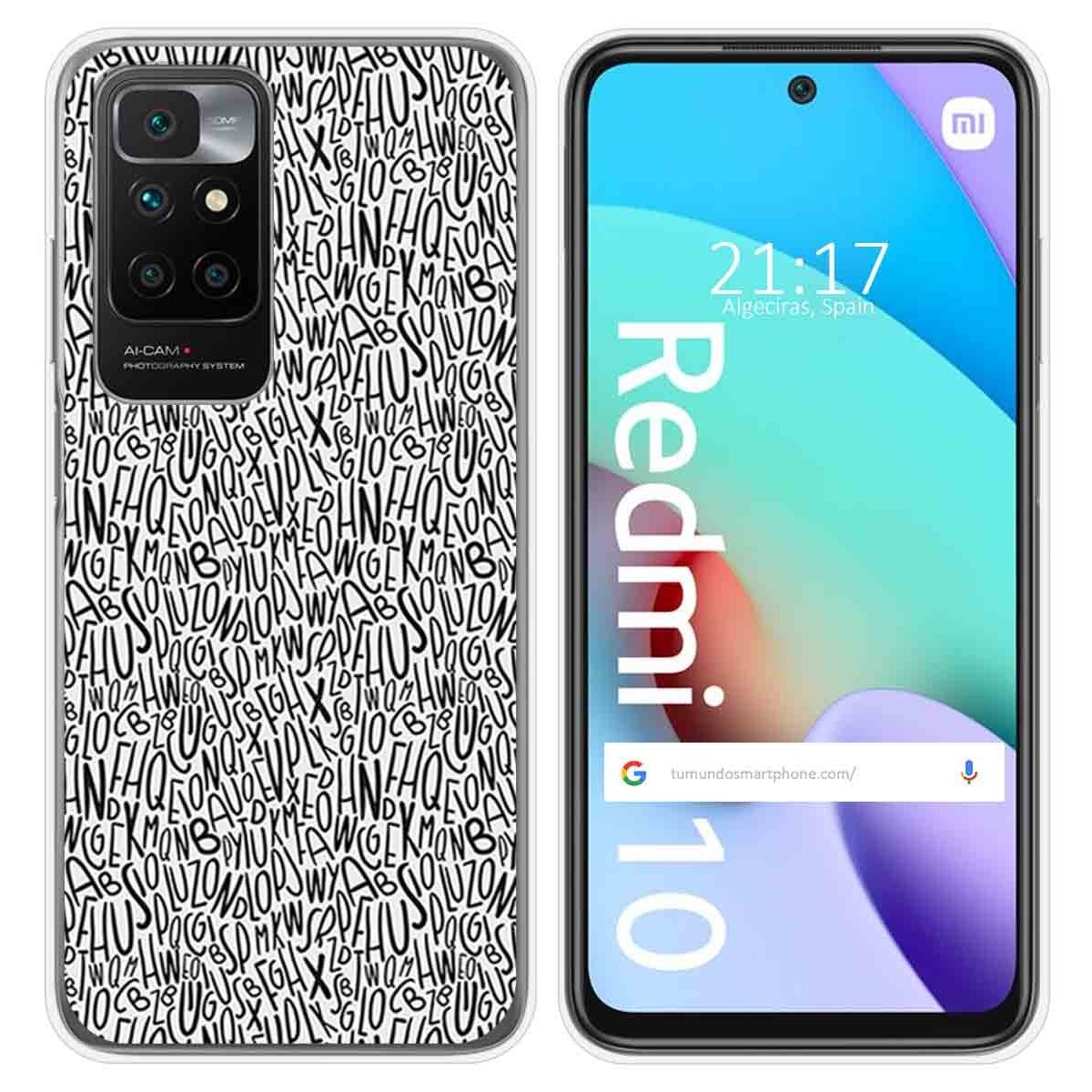 Funda Silicona para Xiaomi Redmi 10 (2021/2022) diseño Letras Dibujos