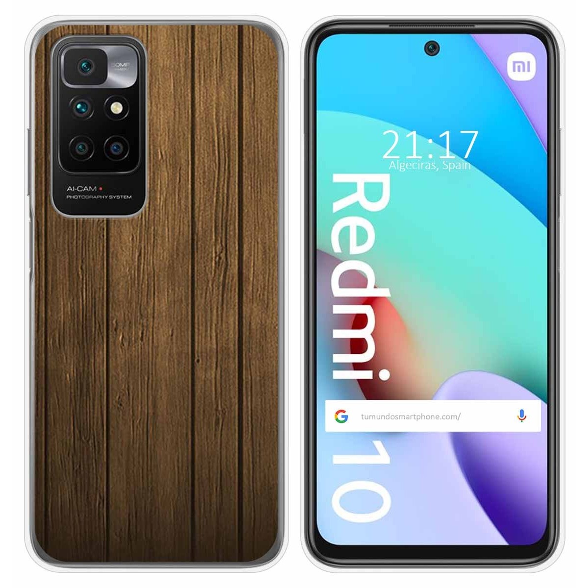 Funda Silicona para Xiaomi Redmi 10 (2021/2022) diseño Madera Dibujos