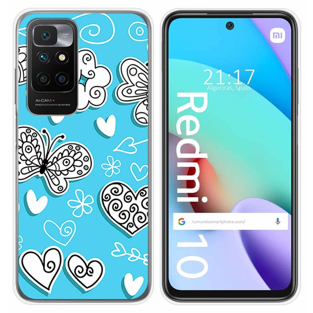 Funda Silicona para Xiaomi Redmi 10 (2021/2022) diseño Mariposas Dibujos