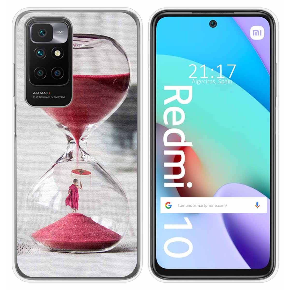 Funda Silicona para Xiaomi Redmi 10 (2021/2022) diseño Reloj Dibujos