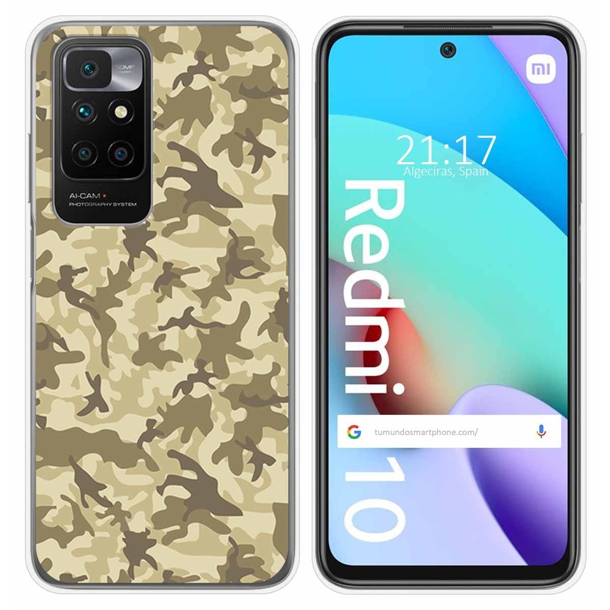 Funda Silicona para Xiaomi Redmi 10 (2021/2022) diseño Sand Camuflaje Dibujos