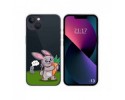 Funda Silicona Transparente compatible con iPhone 13 (6.1) diseño Conejo Dibujos